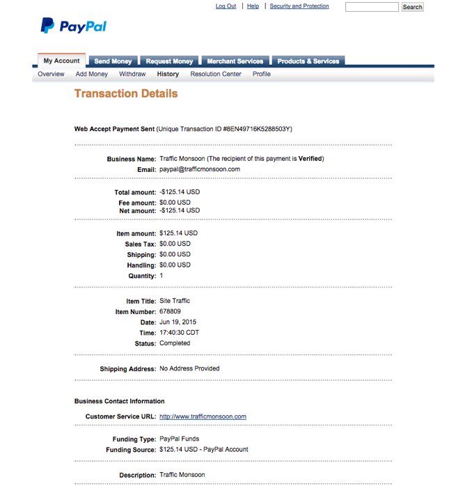 PayPal Website Payment Details - PayPal