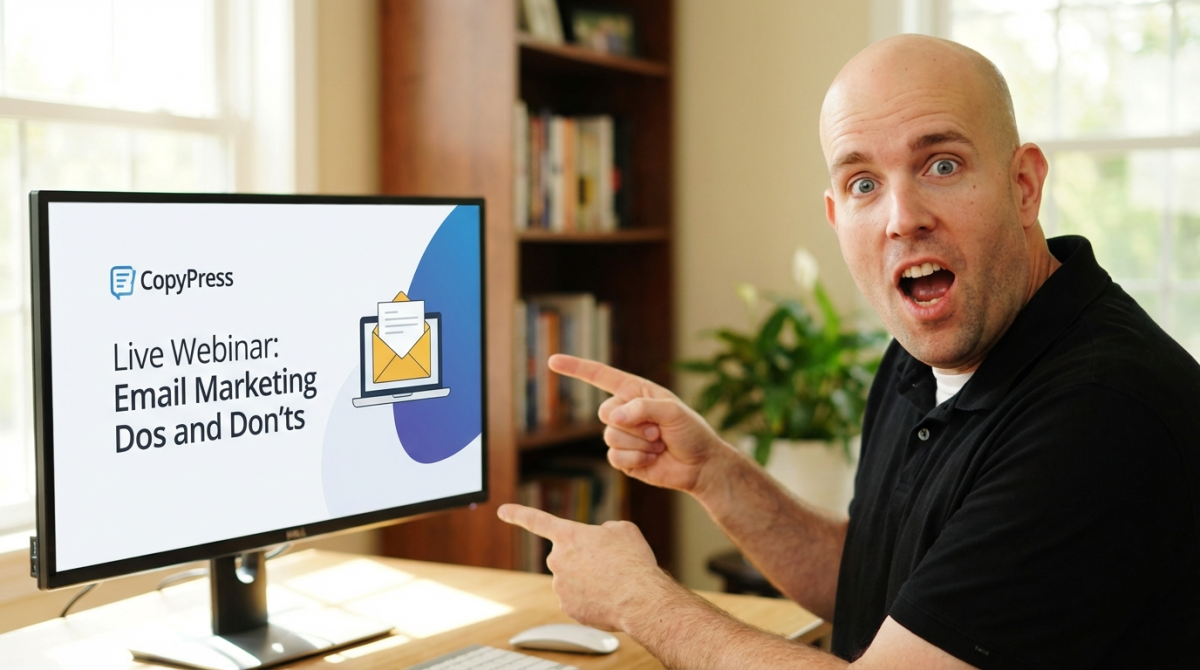 Don’t miss my live webinar with Copy Press- August 22, 2013