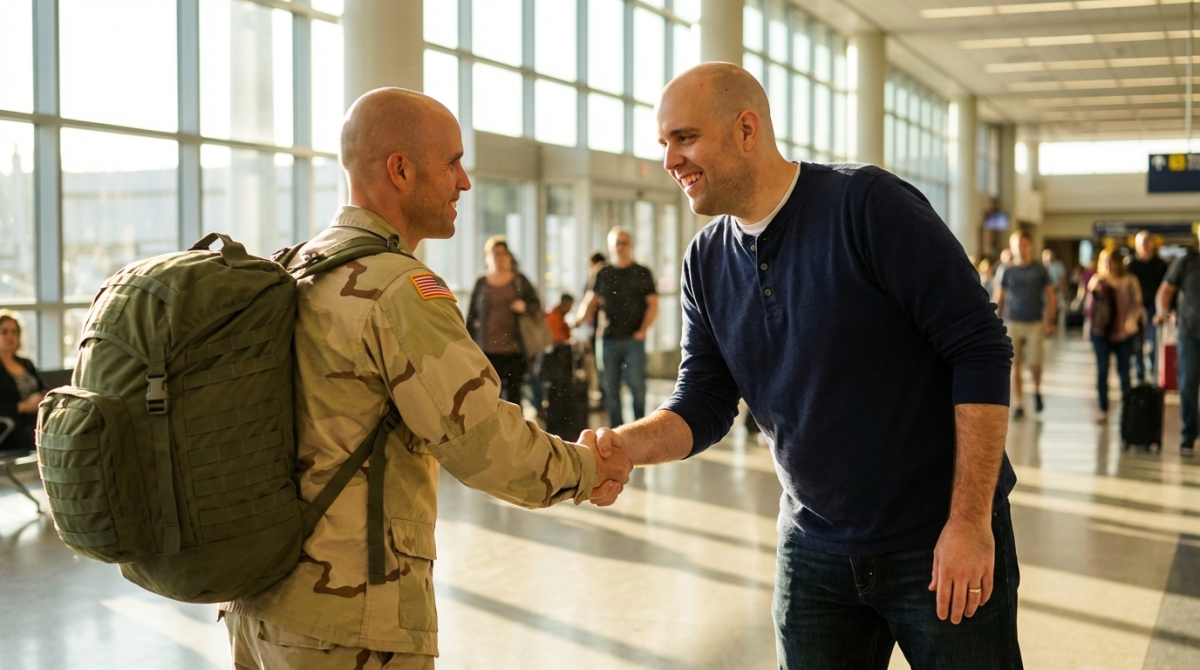 Thanking Military People At Airports For Their Service