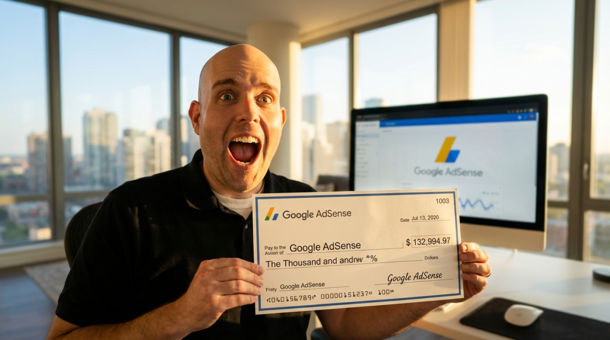 The Adsense Check for $132,994.97
