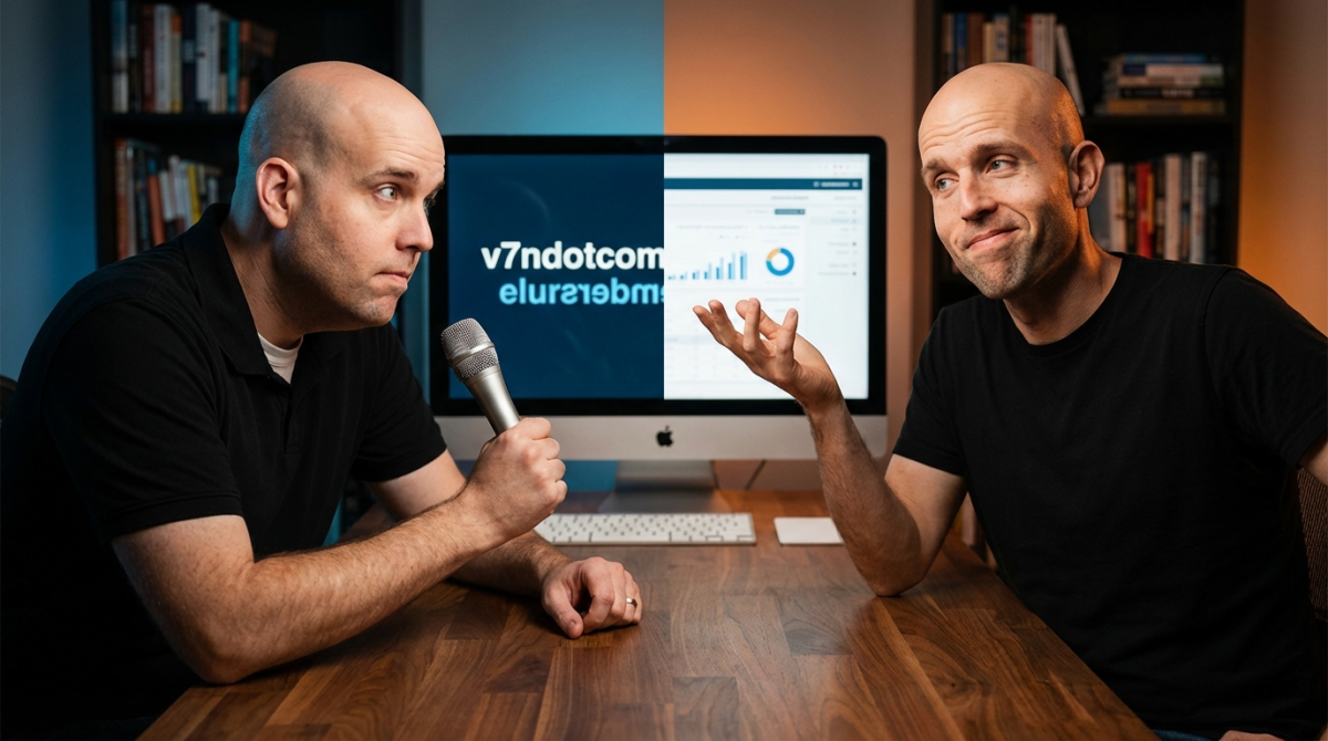 v7ndotcom elursrebmem interview with myself