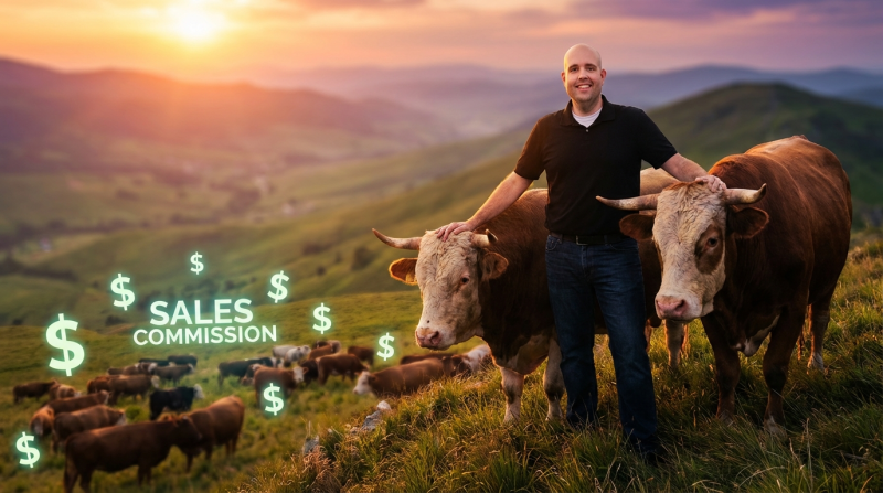 2 bulls are on top of a mountain...