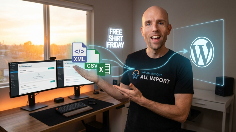 Free Shirt Friday- WP ALL IMPORT @WPALLIMPORT